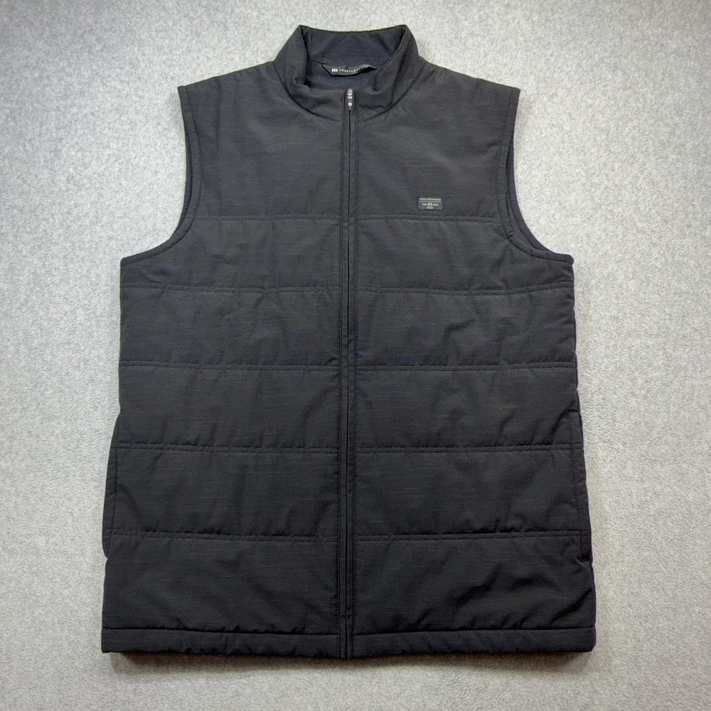 Travis Mathew Cold Heart 2 Vest Mens Large Black Quilted Puffer Full Zip Golf